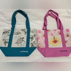 Safeway Turtle and Flower mini tote bags (2)